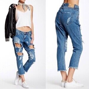 one teaspoon lonely boys distressed drop crotch low waist tapered leg jeans